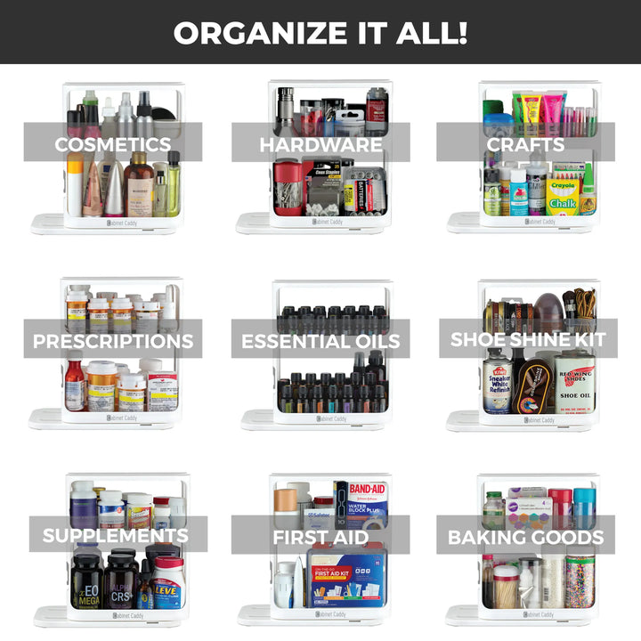 2-Tier Pull-Out Cabinet Organizer – Easy-Access Sliding Spice &amp; Medicine Rack - DHACTIVE 3