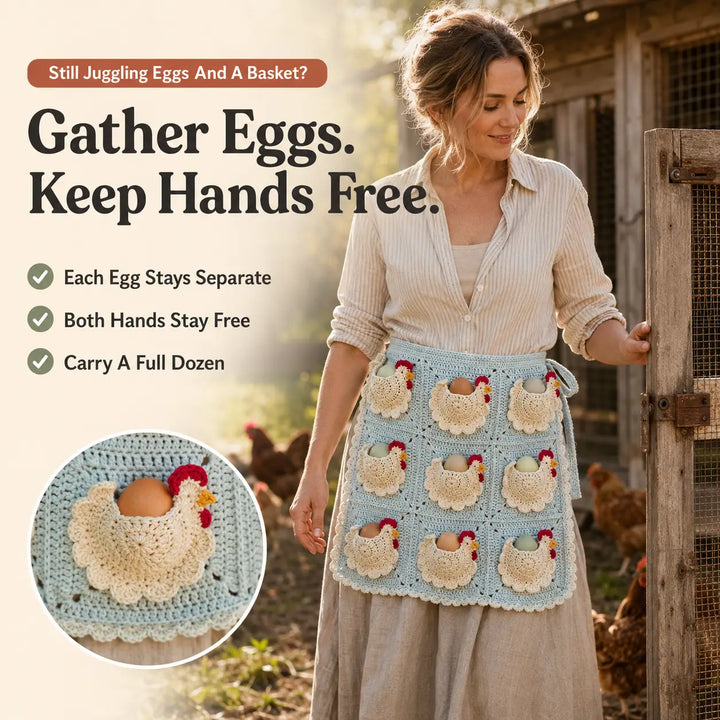 Mother Hen Egg Collecting Apron with Individual Egg Pockets