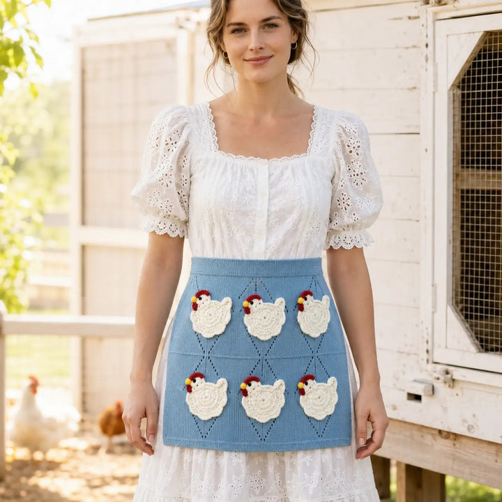 Mother Hen Egg Collecting Apron with Individual Egg Pockets