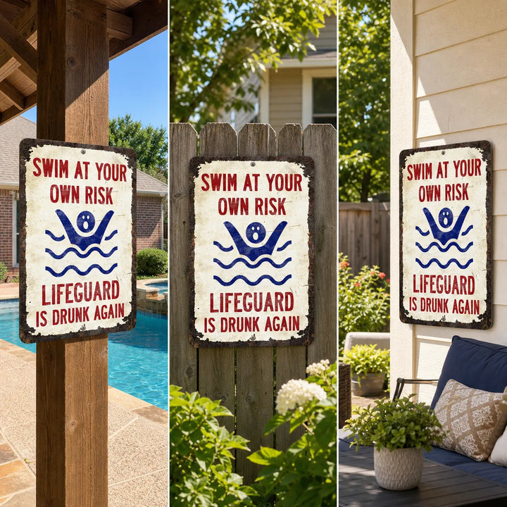 Funny Pool Wall Sign - DHACTIVE 6