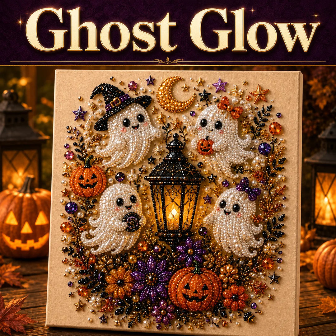 Halloween 3D Pearl Painting Kit – Adorable Ghost Decor, Beginner-Friendly