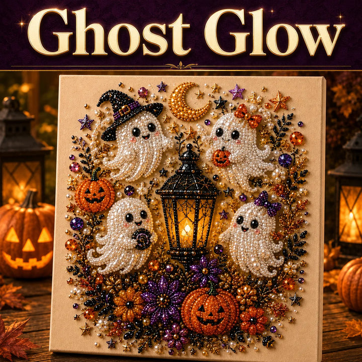 Halloween 3D Pearl Painting Kit – Adorable Ghost Decor, Beginner-Friendly