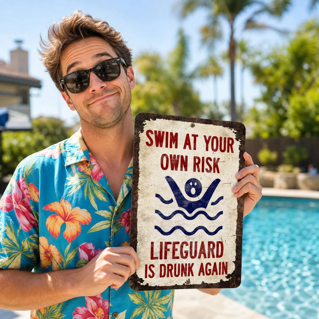Funny Pool Wall Sign - DHACTIVE 8