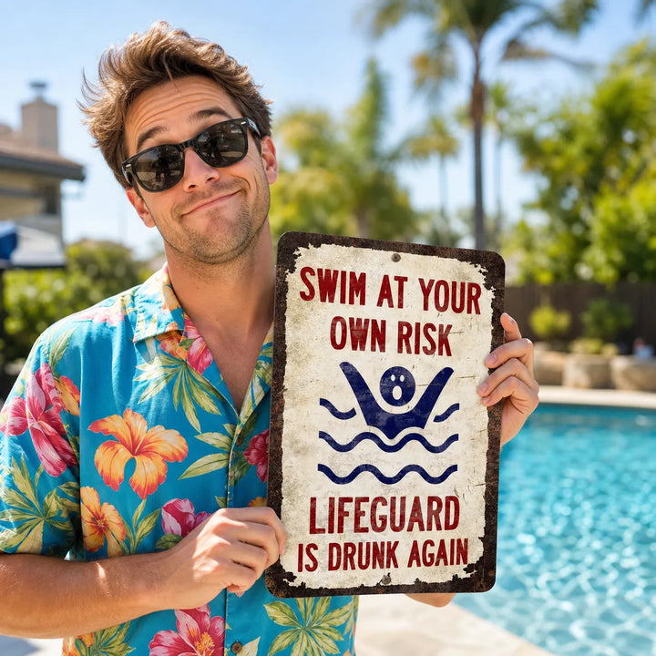 Funny Pool Wall Sign - DHACTIVE 8