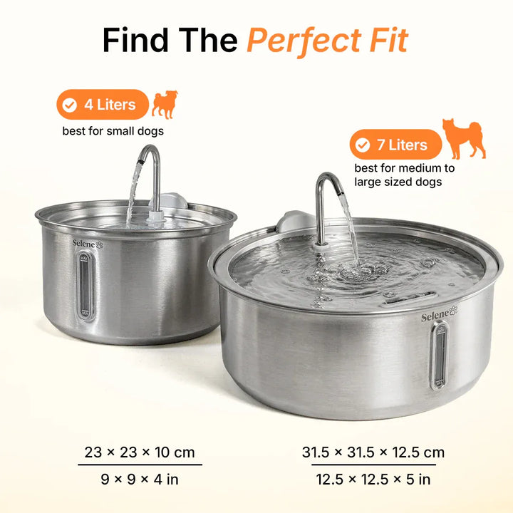 Large Capacity 7L Pet Water Fountain with Filter – Stainless Steel