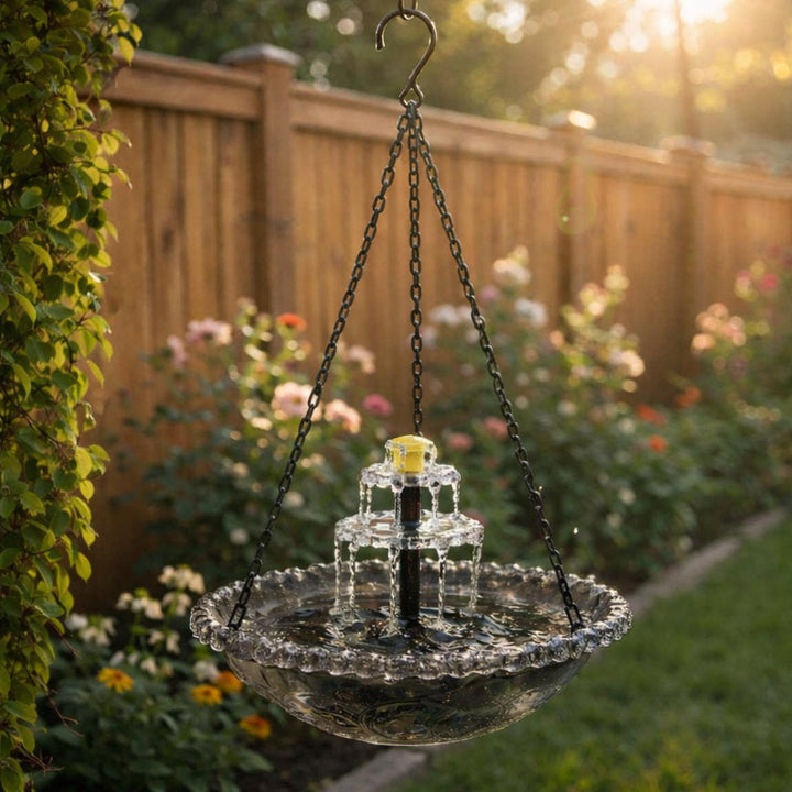 Solar Hanging Bird Bath Fountain – Backyard Sanctuary for Hummingbirds - DHACTIVE 7