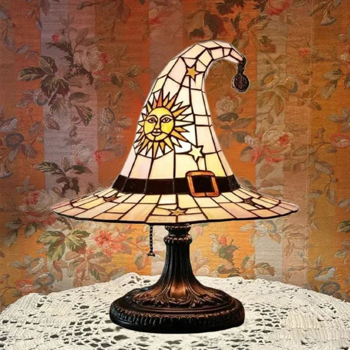 Vintage Witch Hat Stained-Glass Glow Ambient Night Light - DHACTIVE 7