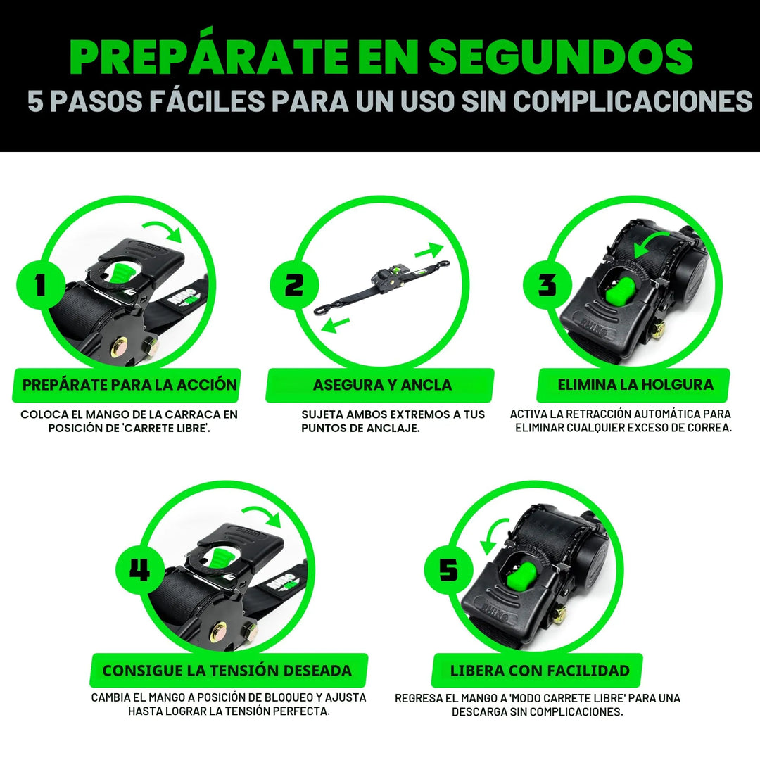 Retractable Ratchet Tie Down Straps – No Knots for Truck &amp; Trailer - DHACTIVE 3