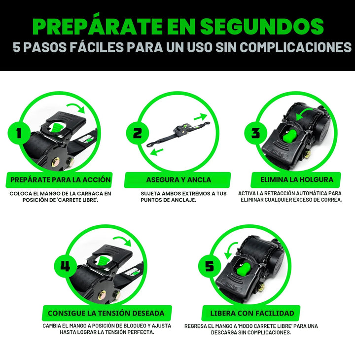 Retractable Ratchet Tie Down Straps – No Knots for Truck &amp; Trailer - DHACTIVE 3