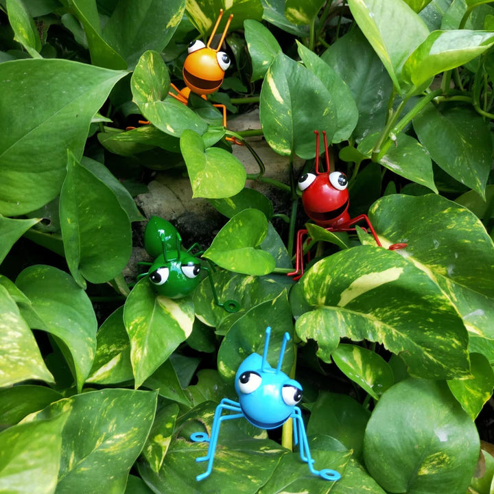 4Pcs Dancing Ant Garden Decor – Bouncy Metal Yard Art - DHACTIVE 4