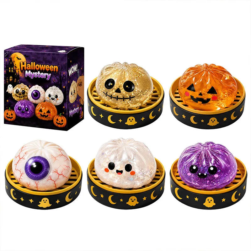 Halloween Dumpling Squishy Toy - Soft Stress Relief Sensory Fidget