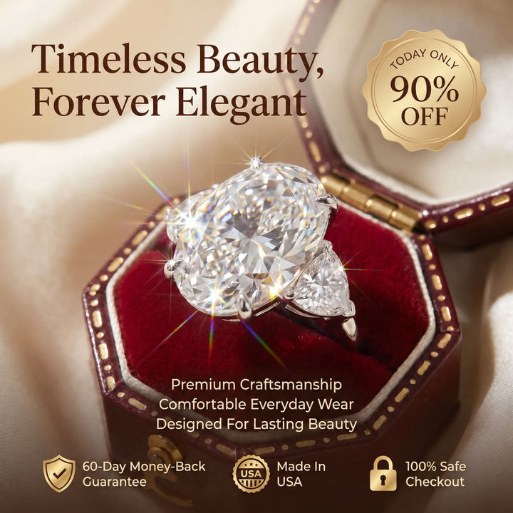 Classic Brilliant Fire Oval Statement Ring | 90% OFF Limited Time, Last Day!🔥