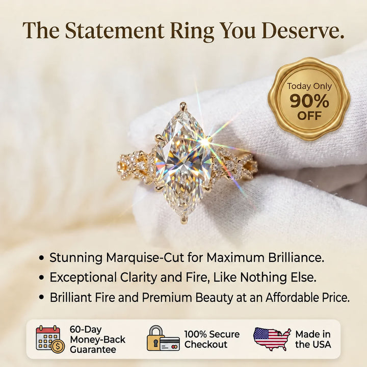The Twisted Band Marquise Premium Moissanite Ring | 90% OFF Limited Time, Last Day!🔥