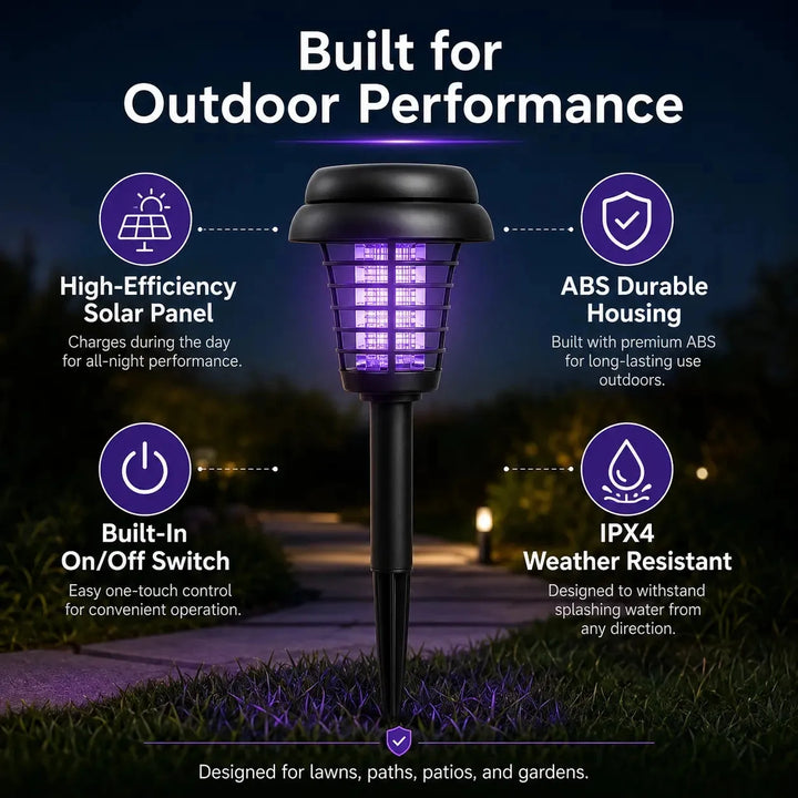 [2-Pack] 2-in-1 Solar Bug Zapper &amp; Decorative Outdoor LED Garden Light - DHACTIVE 3