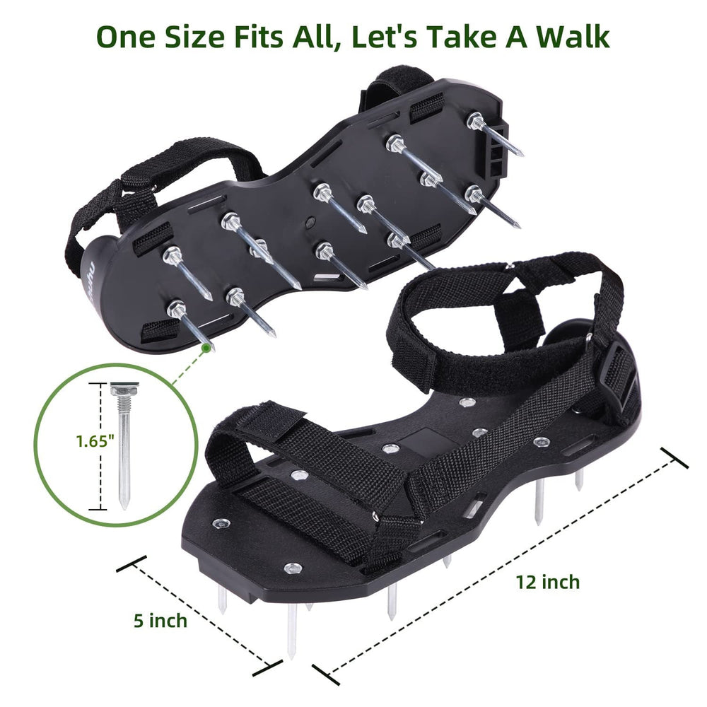 Heavy Duty Lawn Aerator Shoes for Hard Clay – No-Slip Straps - DHACTIVE 2