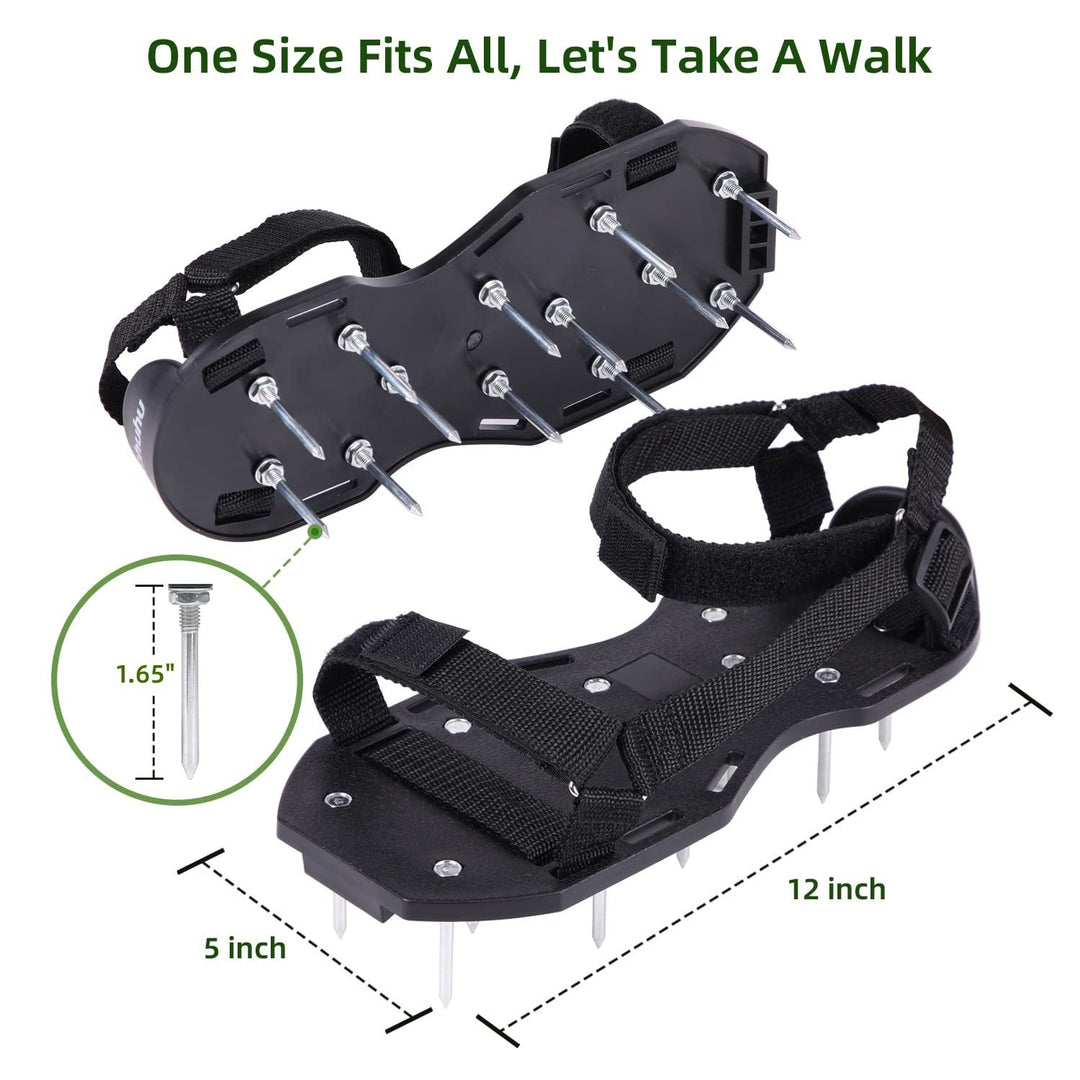 Heavy Duty Lawn Aerator Shoes for Hard Clay – No-Slip Straps - DHACTIVE 2