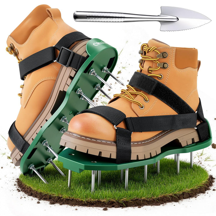 Heavy Duty Lawn Aerator Shoes for Hard Clay – No-Slip Straps - DHACTIVE 4