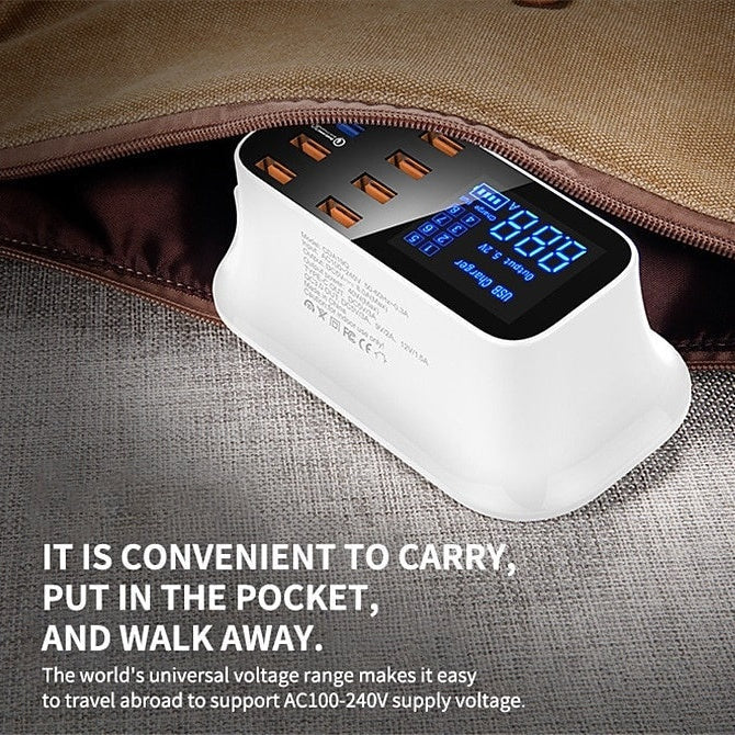8-Port USB Charging Station – 55W-140W Fast Charger Hub - DHACTIVE 8