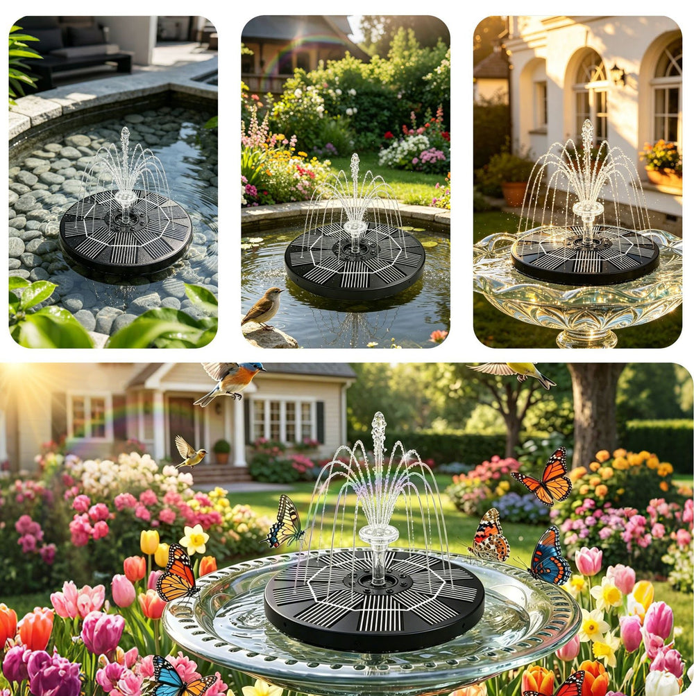 Solar Fountain – Anti-Drift Bird Bath Pump - DHACTIVE 2