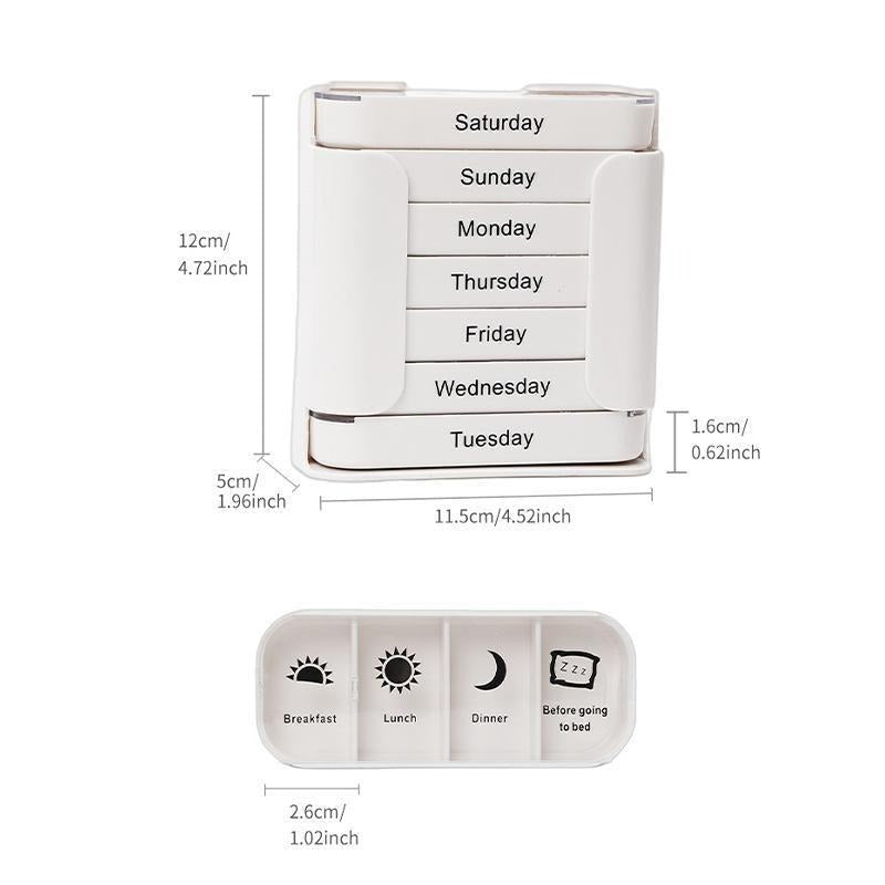 7-Day Pill Organizer – Compact Weekly Vitamin Case