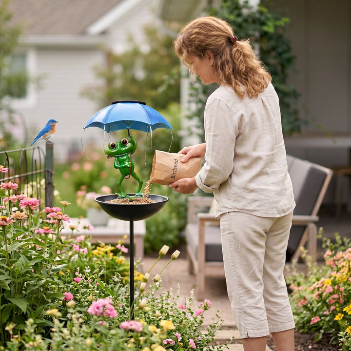 Magic Frog – Adorable Solar Bird Feeder for Backyard Birds - DHACTIVE 4