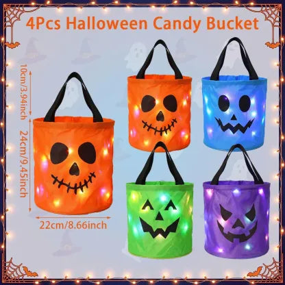 Light-Up Halloween Trick-or-Treat Bag – Glowing Pumpkin Tote with LEDs