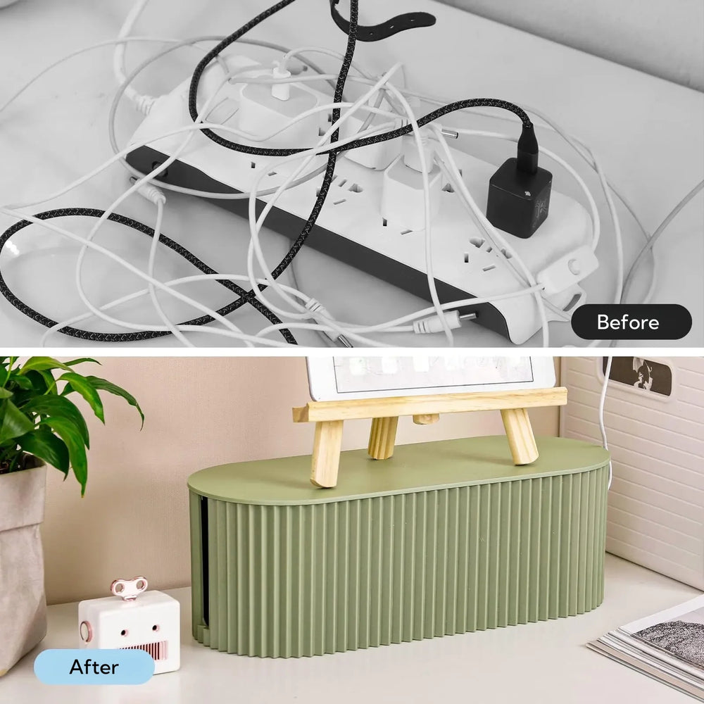 Elegant Cable Organiser Box – Minimalist Cable Storage in Soft Macaron Colours - DHACTIVE 2