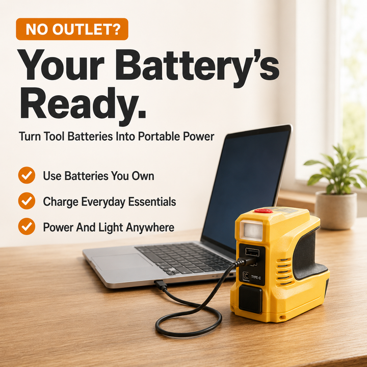 Tool Battery Inverter – Portable Power for Camping &amp; Emergencies