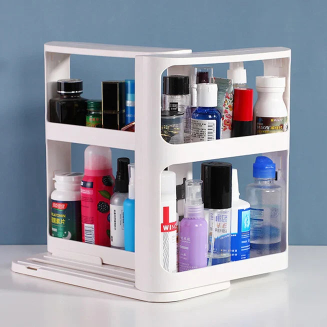 2-Tier Pull-Out & Rotate Cabinet Organizer for Spices & Meds - DHACTIVE 2