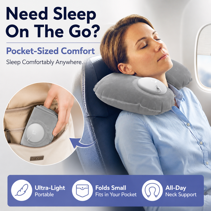CloudRest Adjustable Inflatable Travel Neck Pillow - DHACTIVE