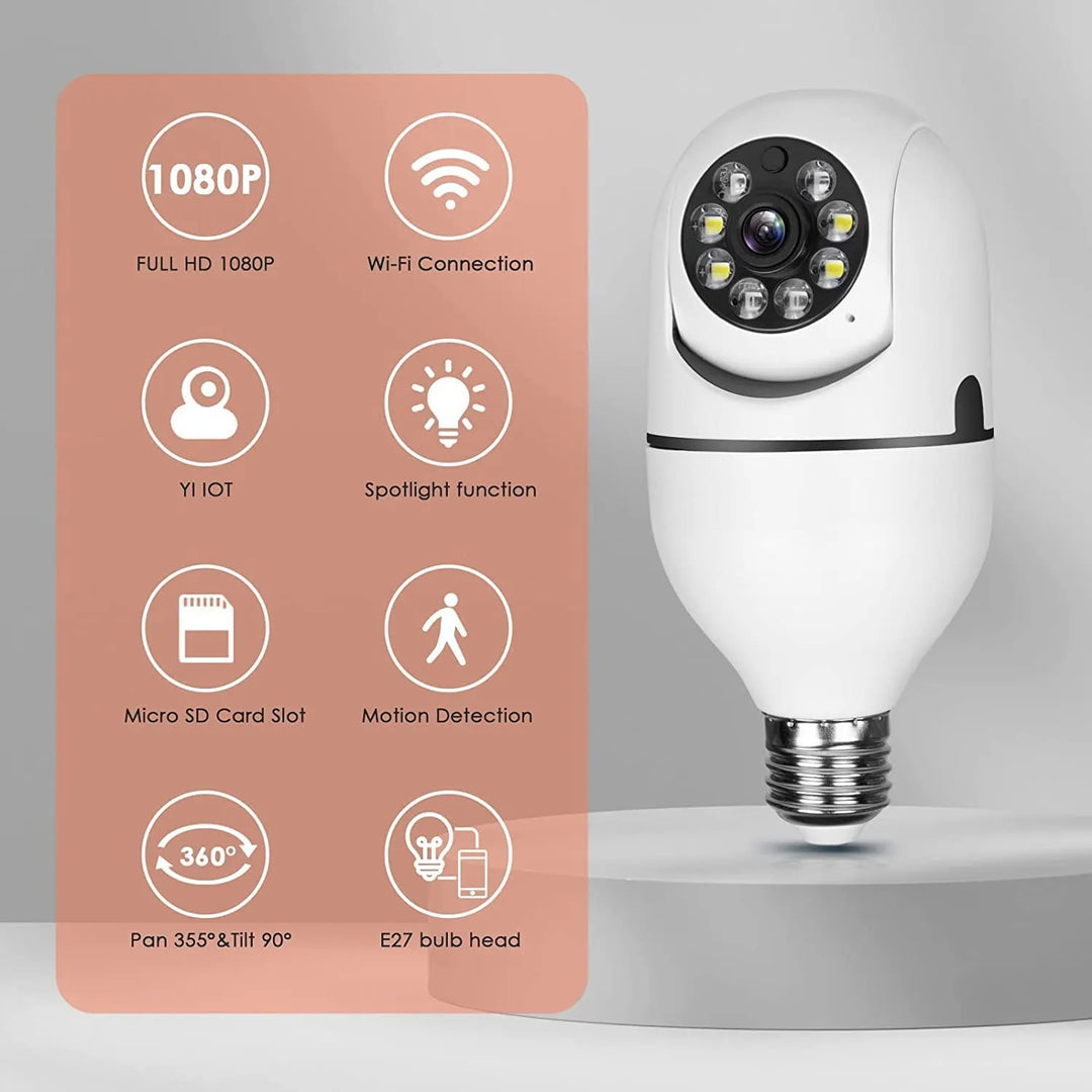 Light Bulb Security Camera – No Subscription, Full Remote Access - DHACTIVE 2