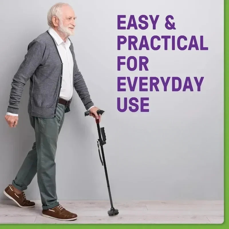 Smart Folding Safety Cane with LED Light &amp; SOS Alarm