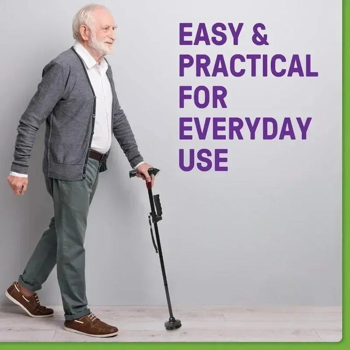 Smart Folding Safety Cane with LED Light &amp; SOS Alarm