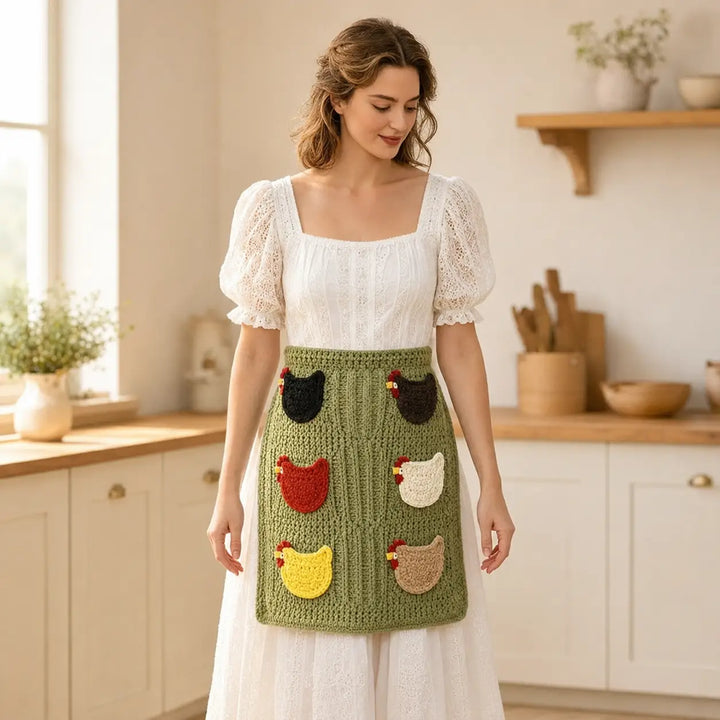 Mother Hen Egg Collecting Apron with Individual Egg Pockets