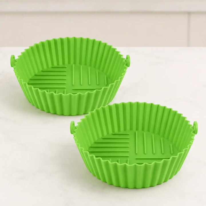 （2-Pack）Reusable Silicone Air Fryer Liners (2-Pack) - Nonstick Tray