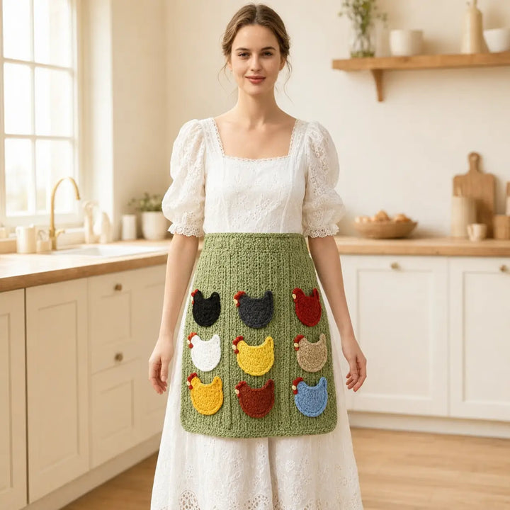 Mother Hen Egg Collecting Apron with Individual Egg Pockets