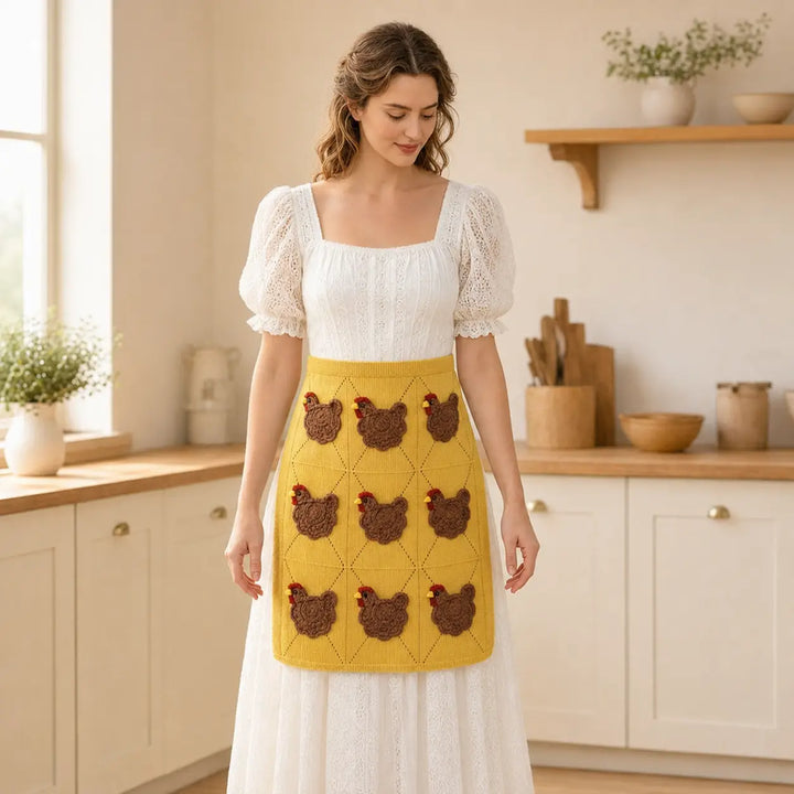 Mother Hen Egg Collecting Apron with Individual Egg Pockets
