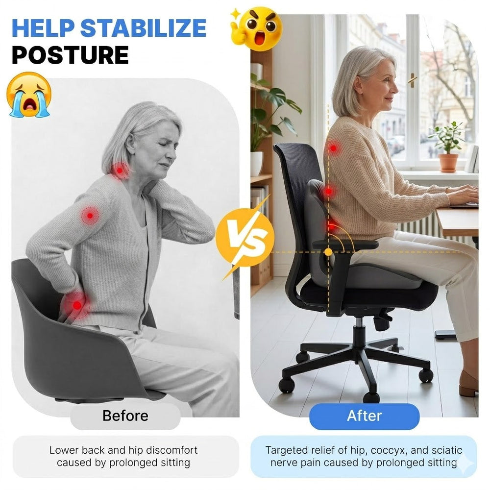 Ergonomic Seat Cushion – All-Day Back & Seat Support - DHACTIVE 2