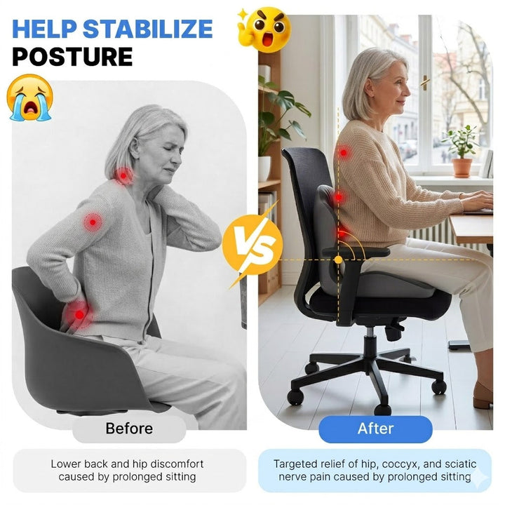 Ergonomic Seat Cushion – All-Day Back &amp; Seat Support - DHACTIVE 2