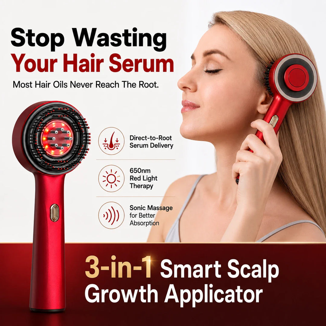 3-in-1 Red Light Scalp Massager & Oil Applicator - DHACTIVE