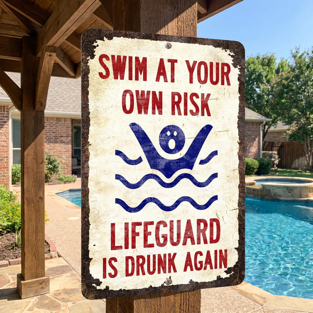 Funny Pool Wall Sign - DHACTIVE