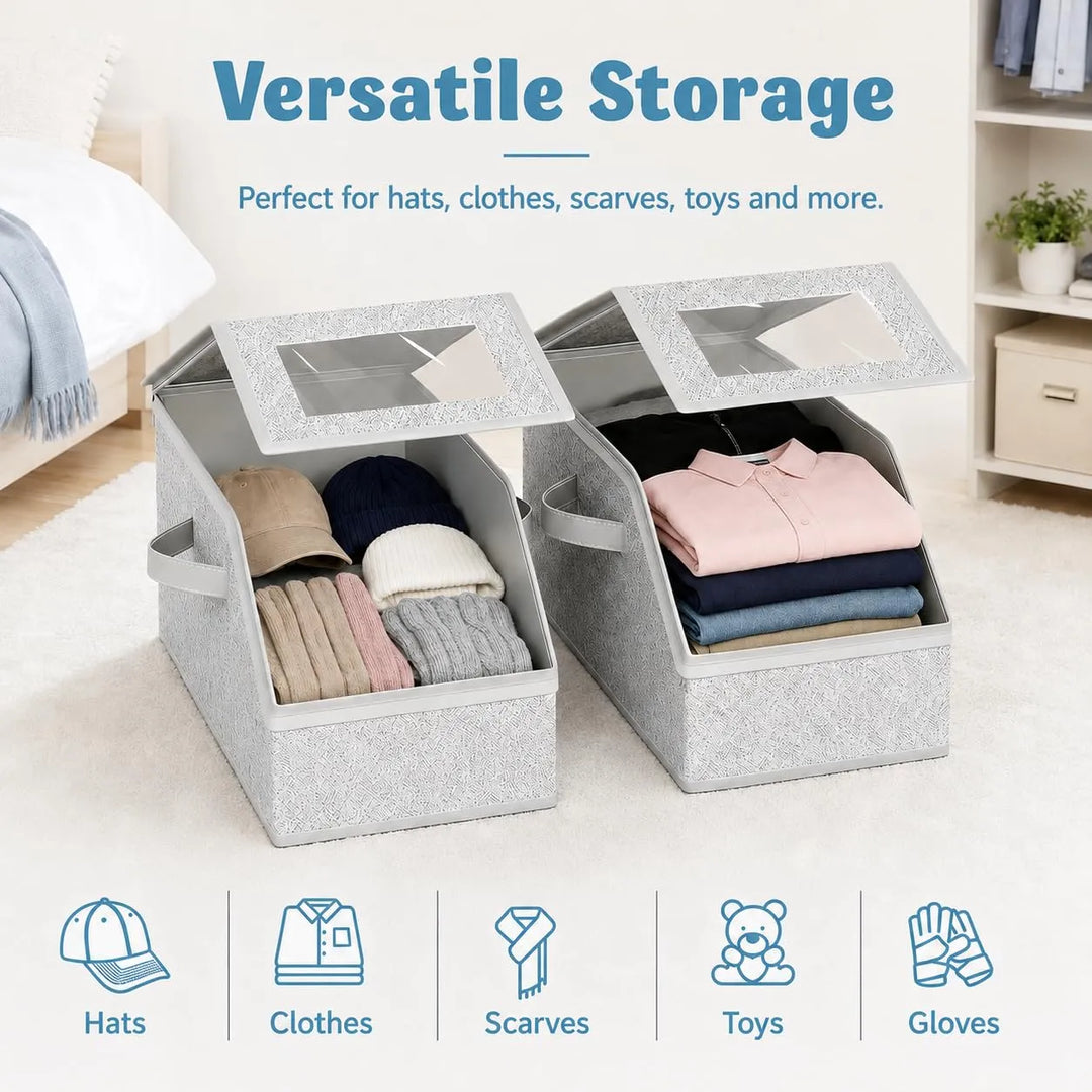 Premium Dustproof Hat Storage Box with Clear View Window - DHACTIVE 5