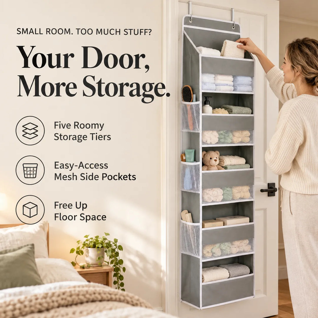 5-Tier Hanging Organizer with Mesh Pockets – Large Capacity Storage