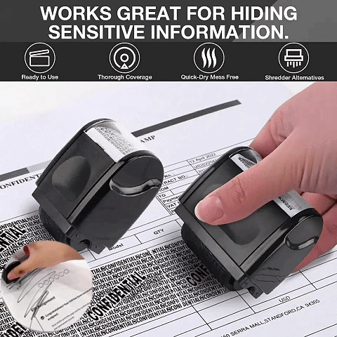 Privacy Roller Stamp – Covers Bold Text, Dries in Seconds