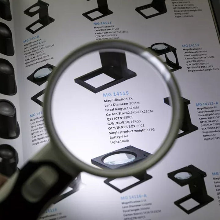 20X optical magnifying glass with LED light - Velloraco