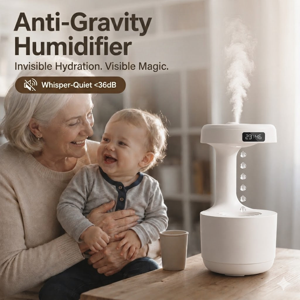 Anti-Gravity Humidifier – Whisper-Quiet, Auto-Off & Senior-Friendly Design - DHACTIVE