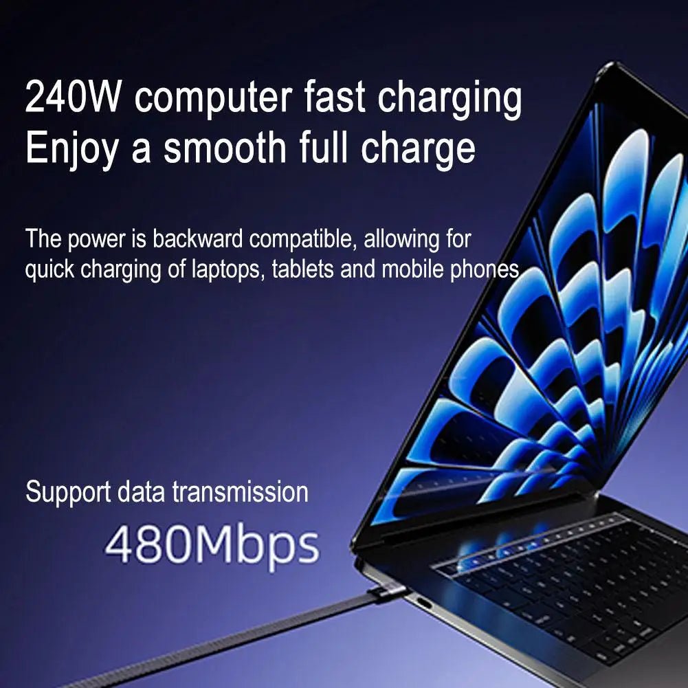 240W Fast Charging Cable with Invisible Phone Stand - 2-in-1 USB-C Holder for iPhone &amp; Smartphones - DHACTIVE 3