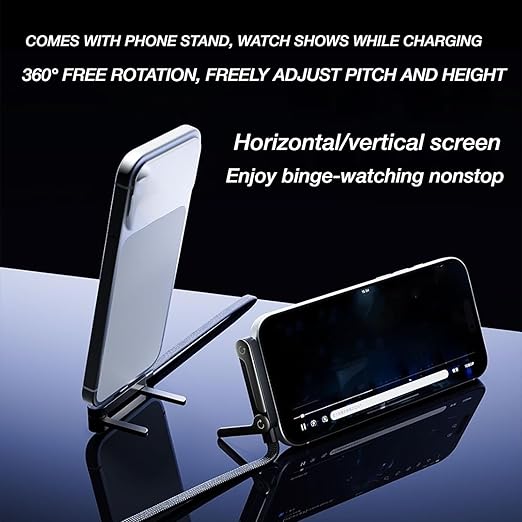 240W Fast Charging Cable with Invisible Phone Stand - 2 - in - 1 USB - C Holder for iPhone &amp; Smartphones - Velloraco