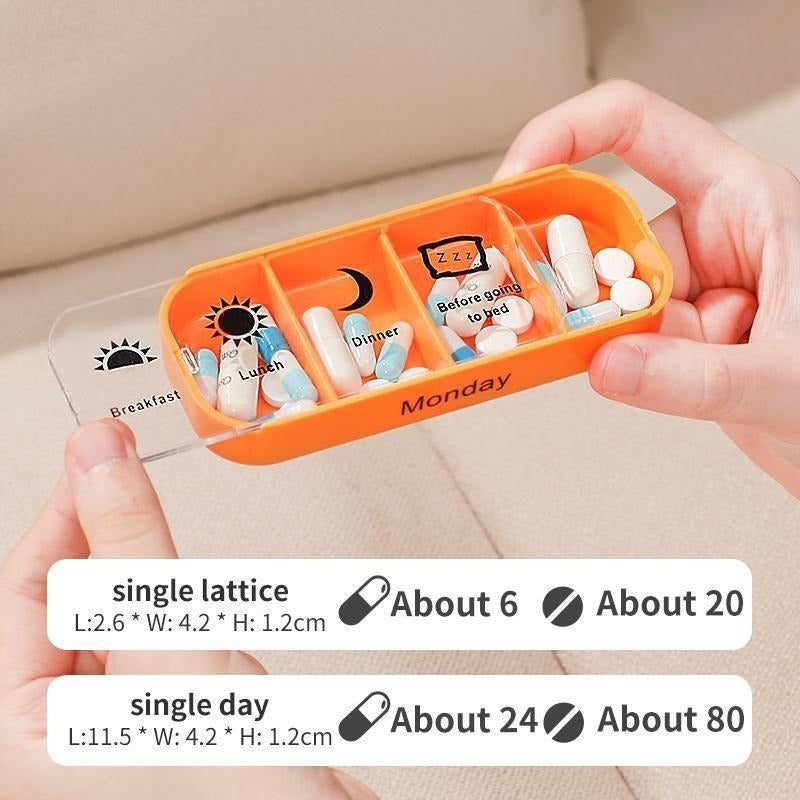 7-Day Pill Organizer – Compact Weekly Vitamin Case