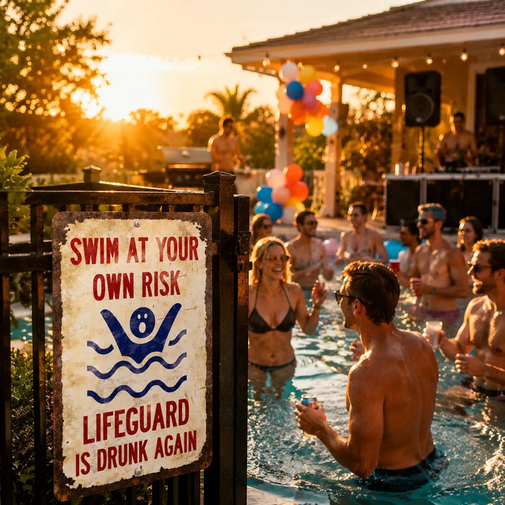 Funny Pool Wall Sign - DHACTIVE 2